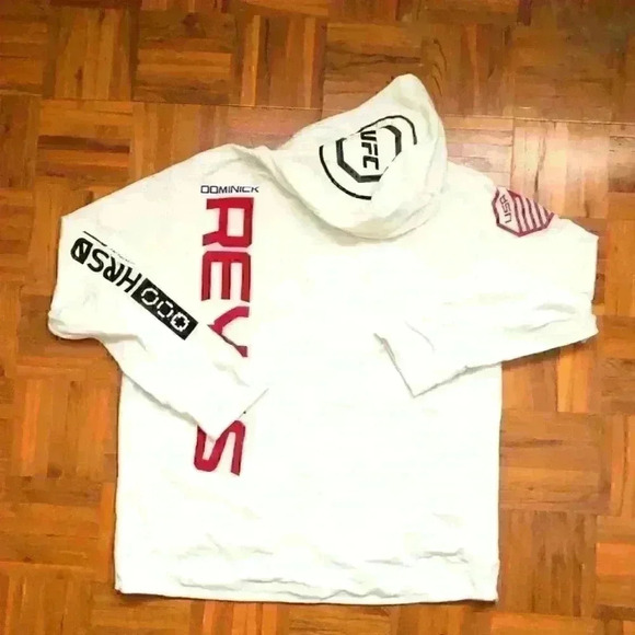 REEBOK UFC domink reyes walkout white hoodie MENS XL - Picture 3 of 8